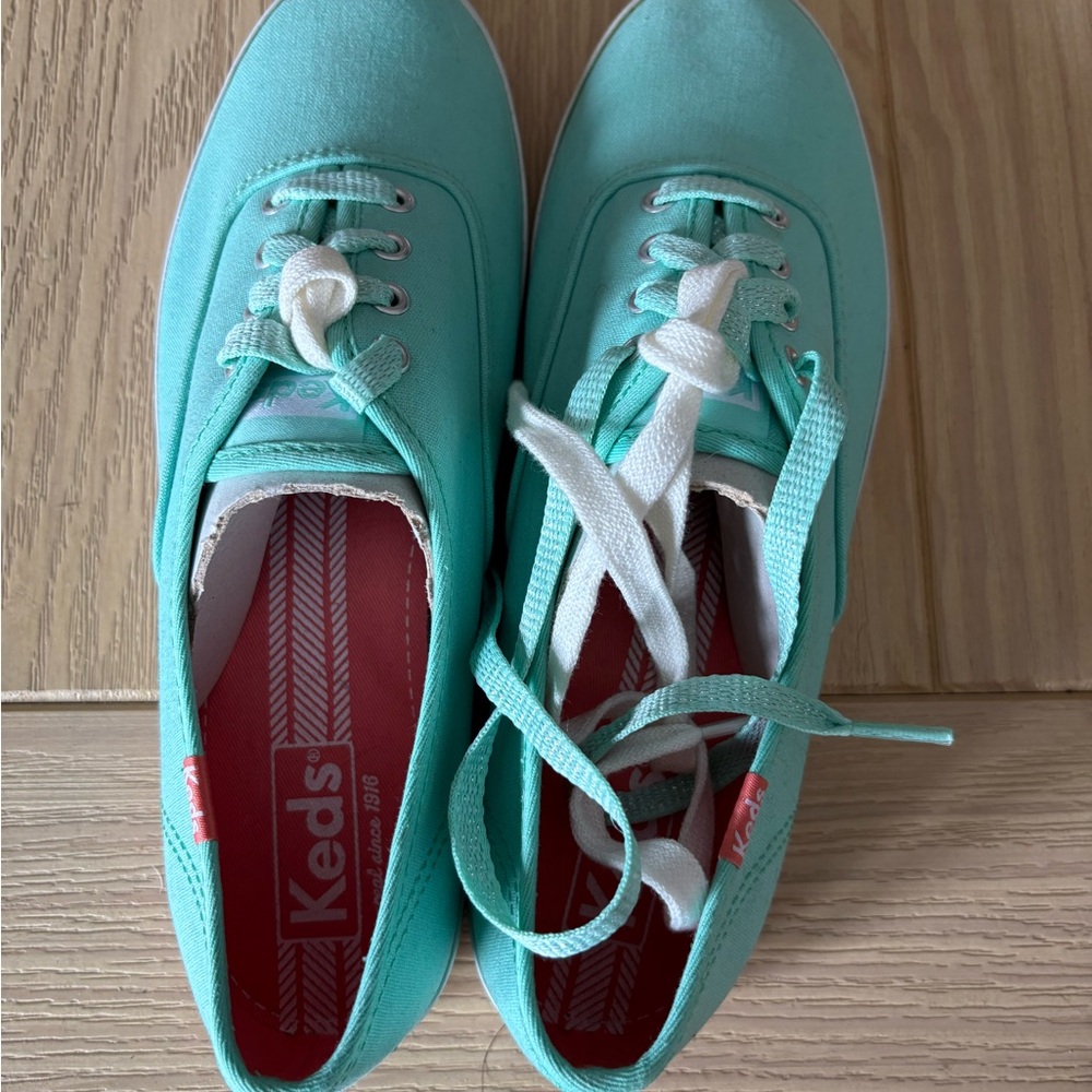 Keds Turquoise Canvas Sneakers with White Laces
